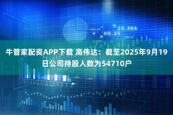 牛管家配资APP下载 高伟达：截至2025年9月19日公司持股人数为54710户