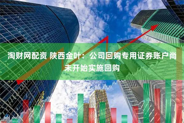 淘财网配资 陕西金叶：公司回购专用证券账户尚未开始实施回购