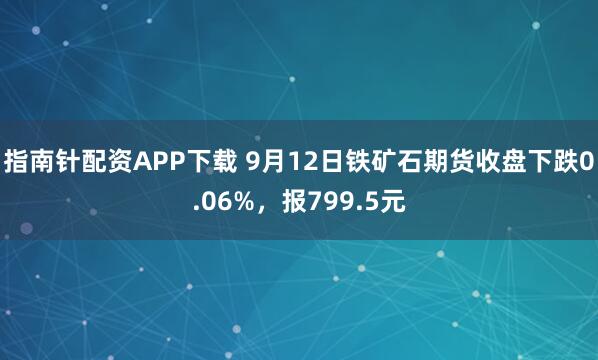 指南针配资APP下载 9月12日铁矿石期货收盘下跌0.06%，报799.5元